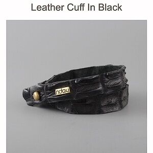 ndau collection Black Leather Cuff